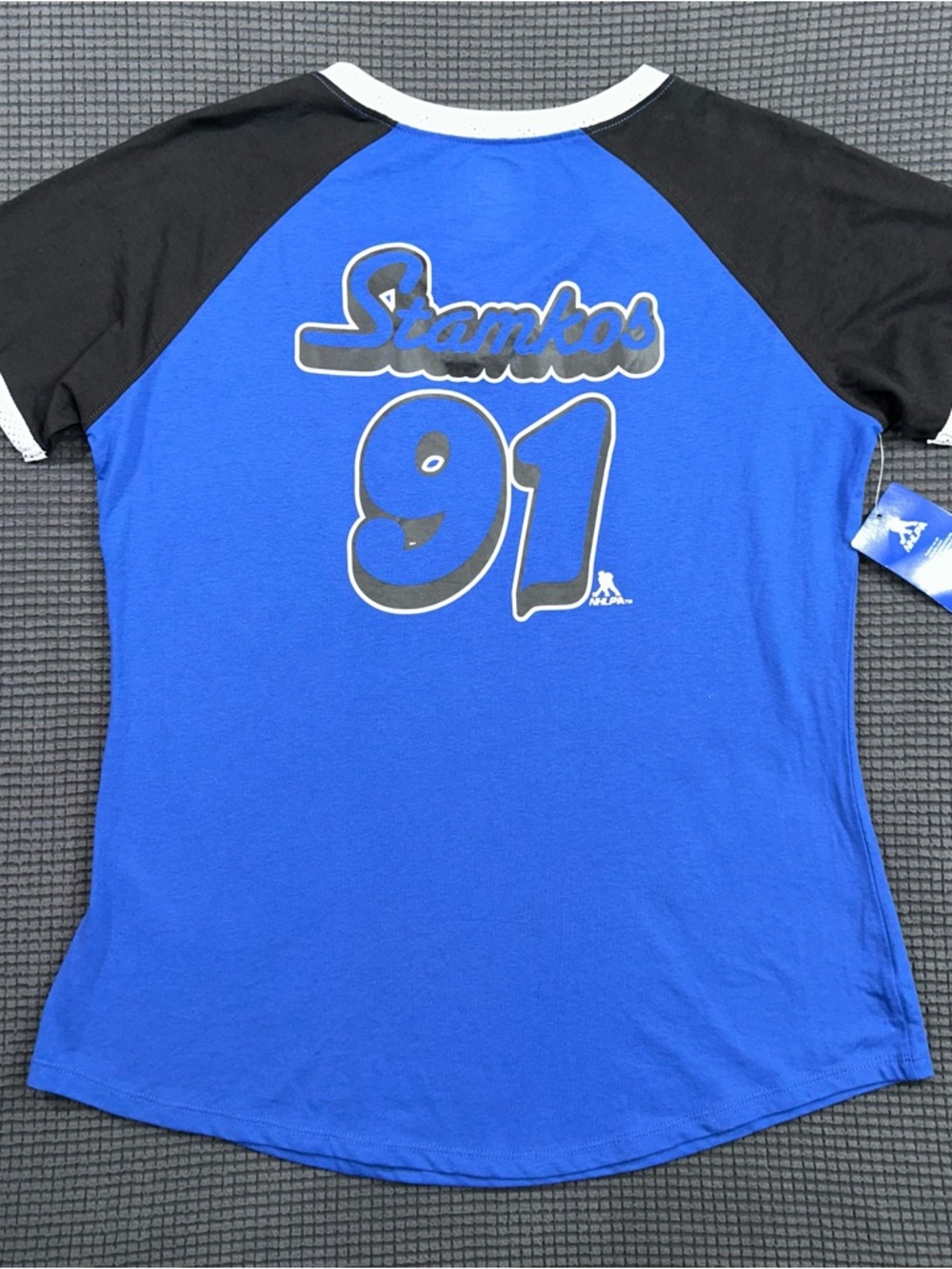 Tampa Bay Lightning Stankos 91 Girls Youth Large Blue NHL Lace Up Shirt - Picture 8 of 8